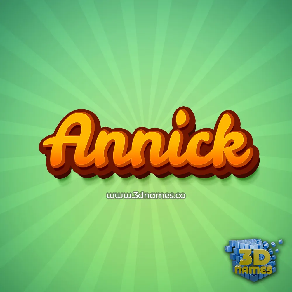 annick in Green Rays style - 3D name wallpaper