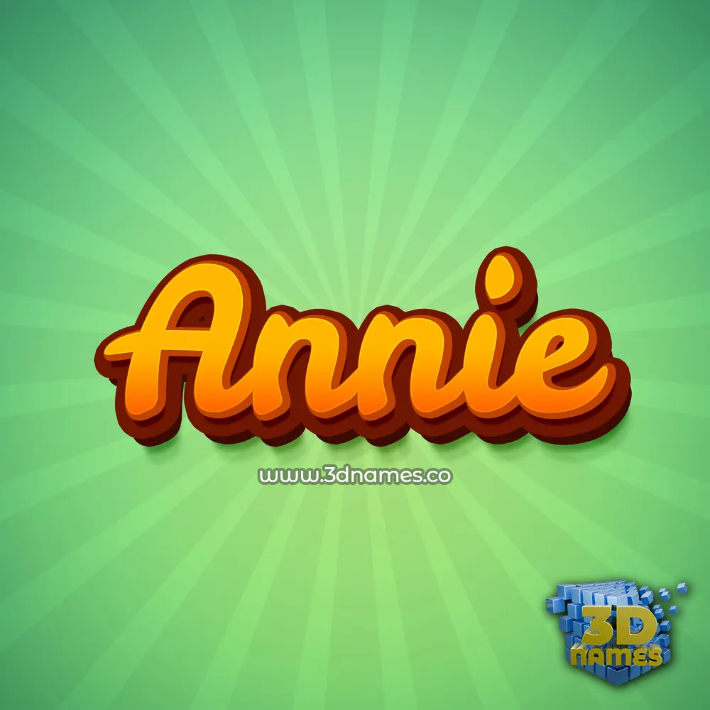annie in Green Rays style - 3D name wallpaper