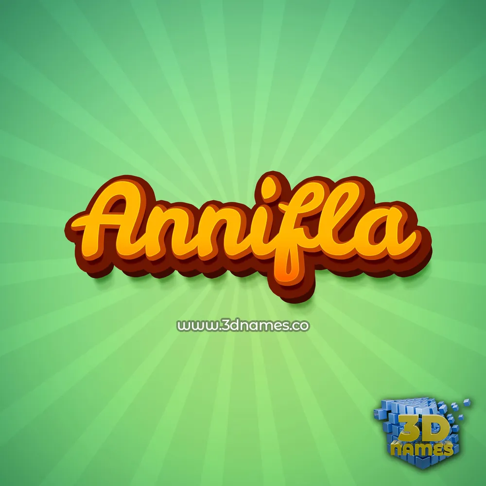 annifla in Green Rays style - 3D name wallpaper