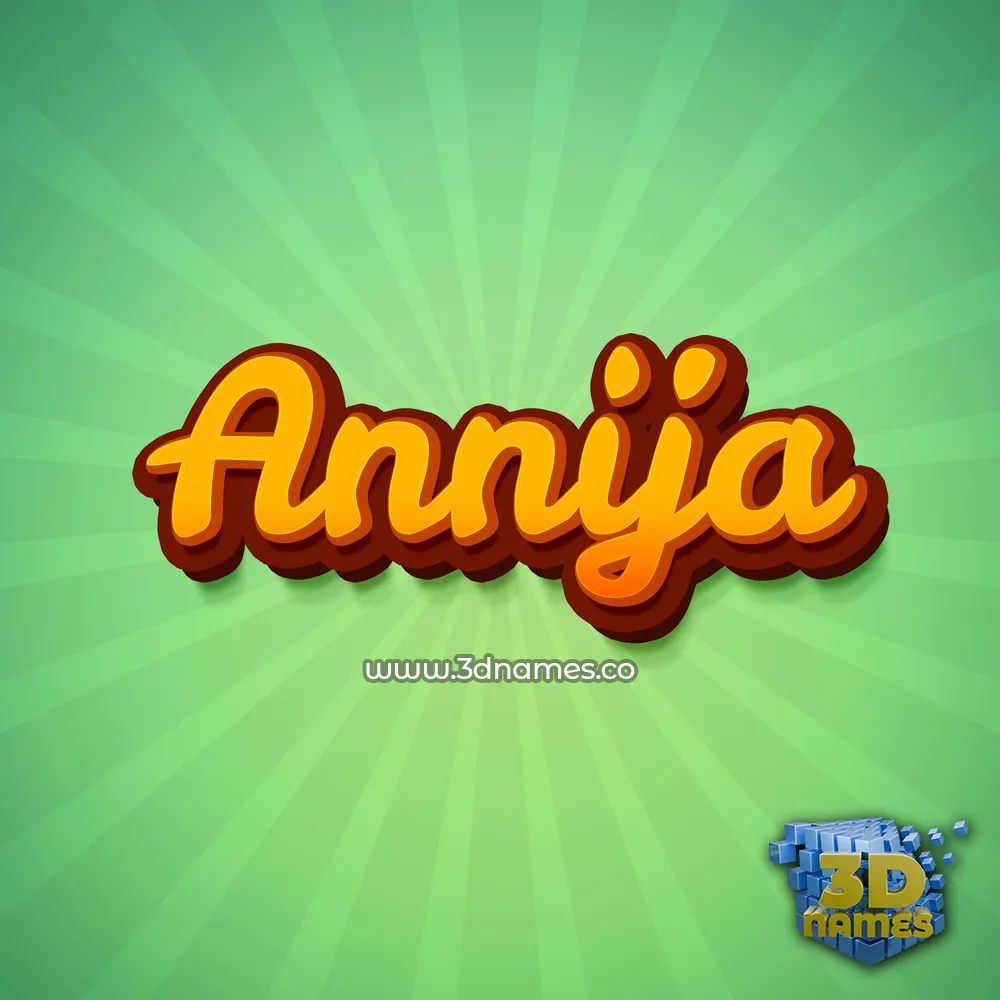 annija in Green Rays style - 3D name wallpaper