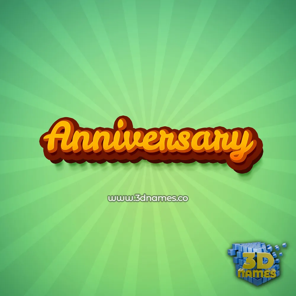 anniversary in Green Rays style - 3D name wallpaper