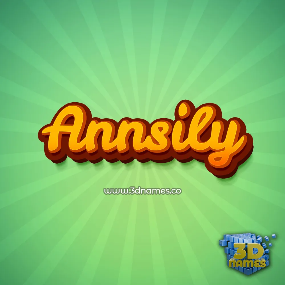 annsily in Green Rays style - 3D name wallpaper