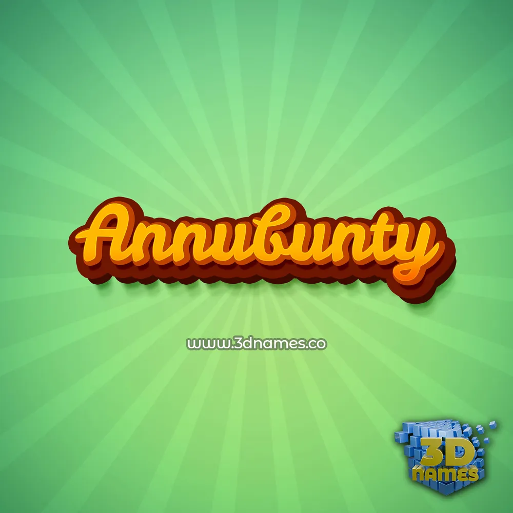 annubunty in Green Rays style - 3D name wallpaper