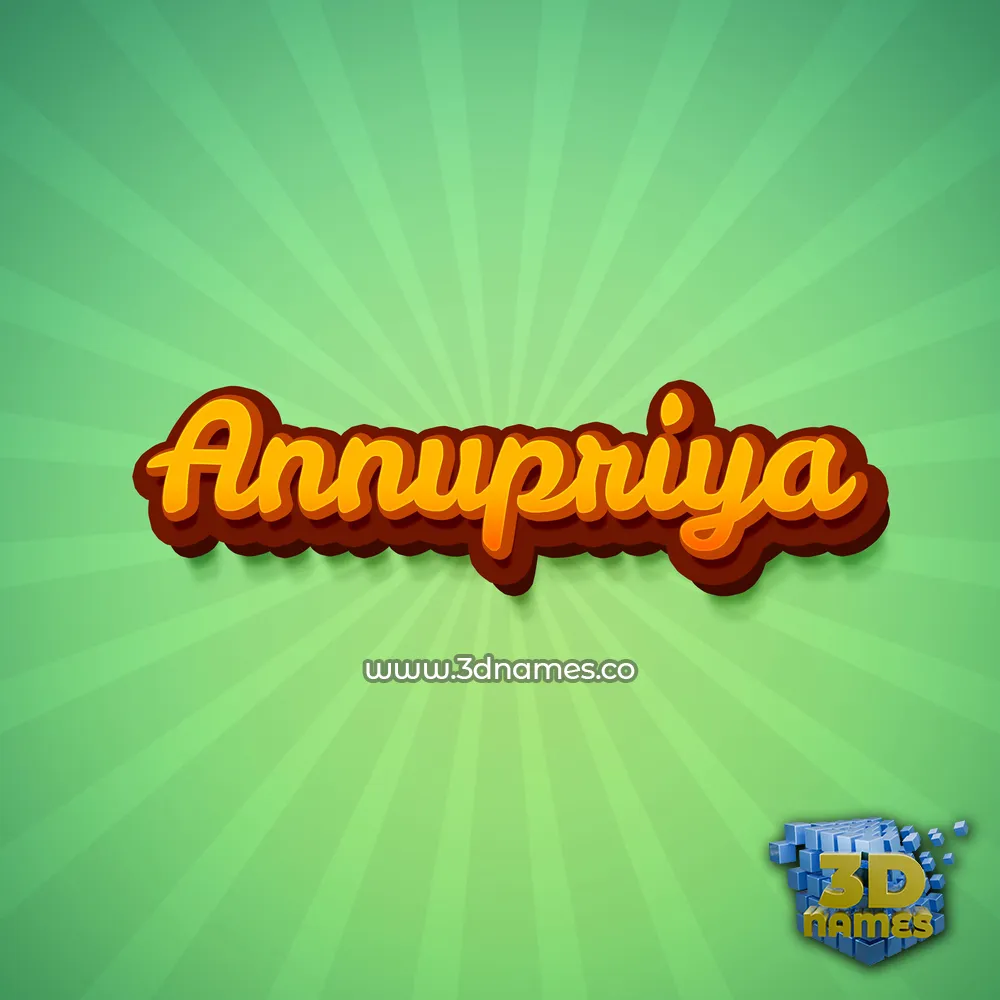 annupriya in Green Rays style - 3D name wallpaper