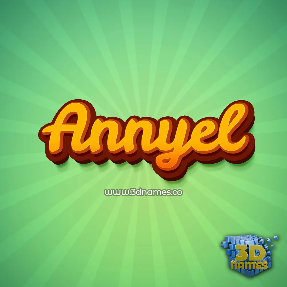 annyel in Green Rays style - 3D name wallpaper