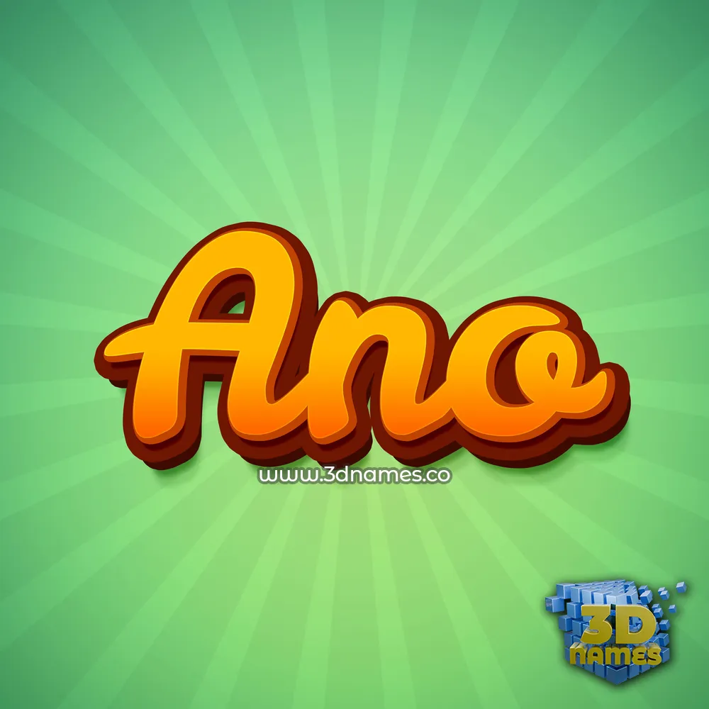 ano in Green Rays style - 3D name wallpaper