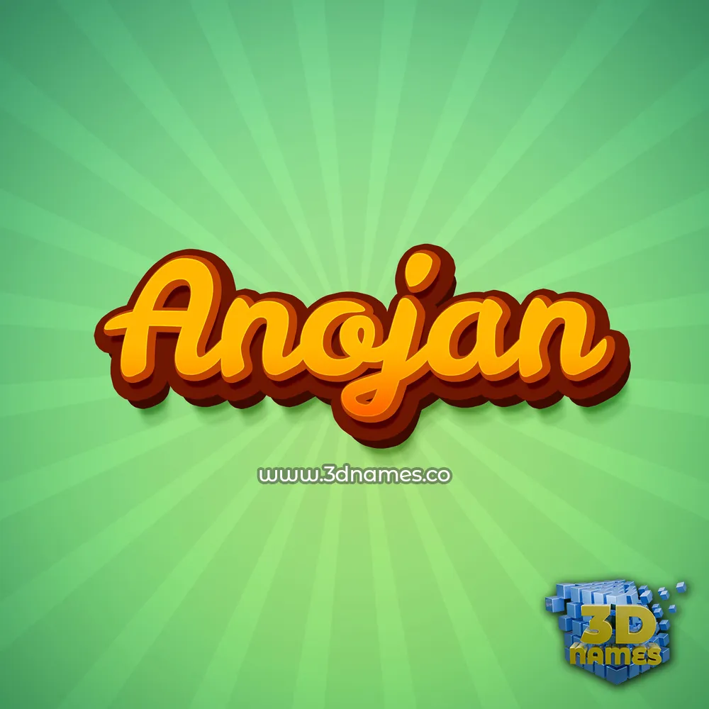 anojan in Green Rays style - 3D name wallpaper