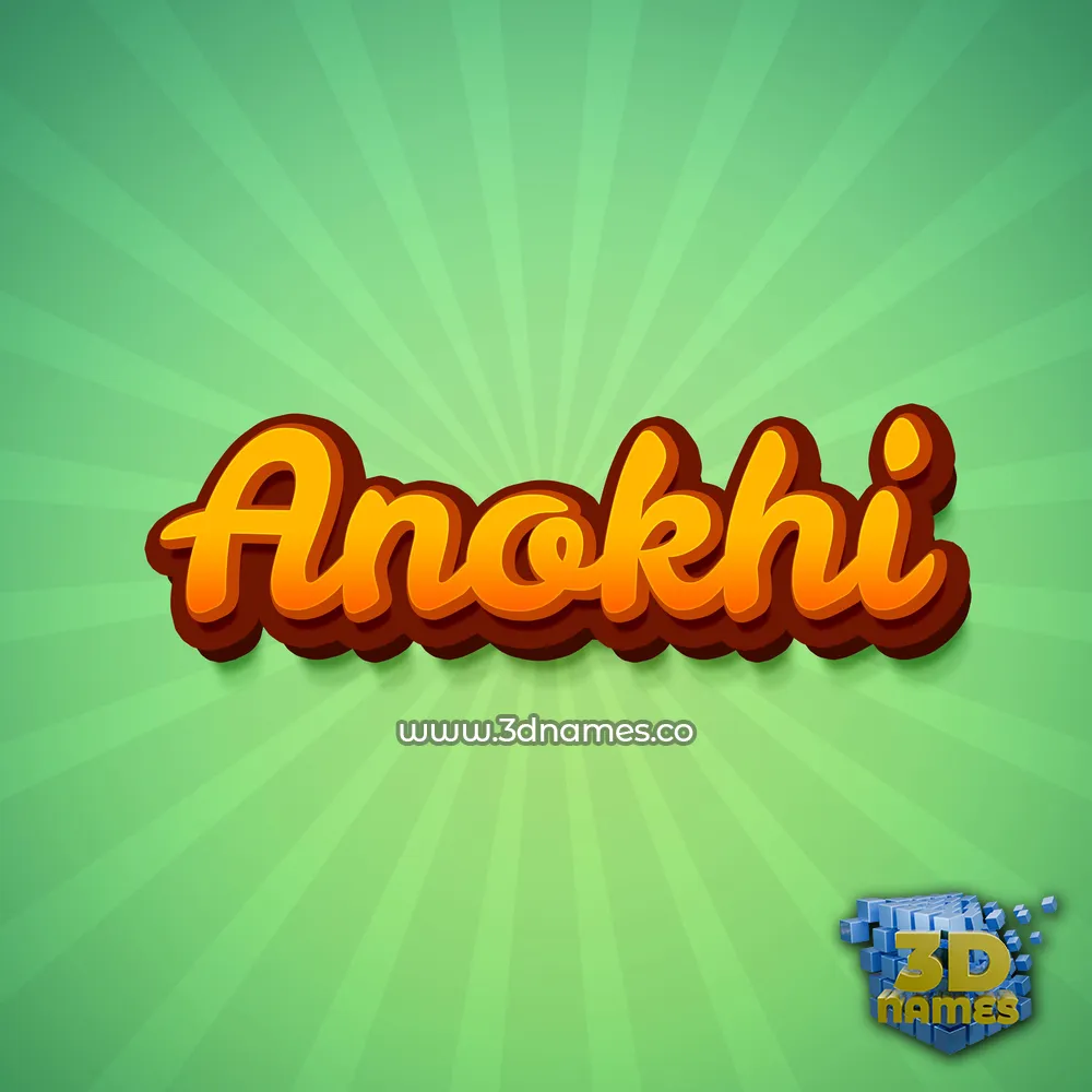 anokhi in Green Rays style - 3D name wallpaper