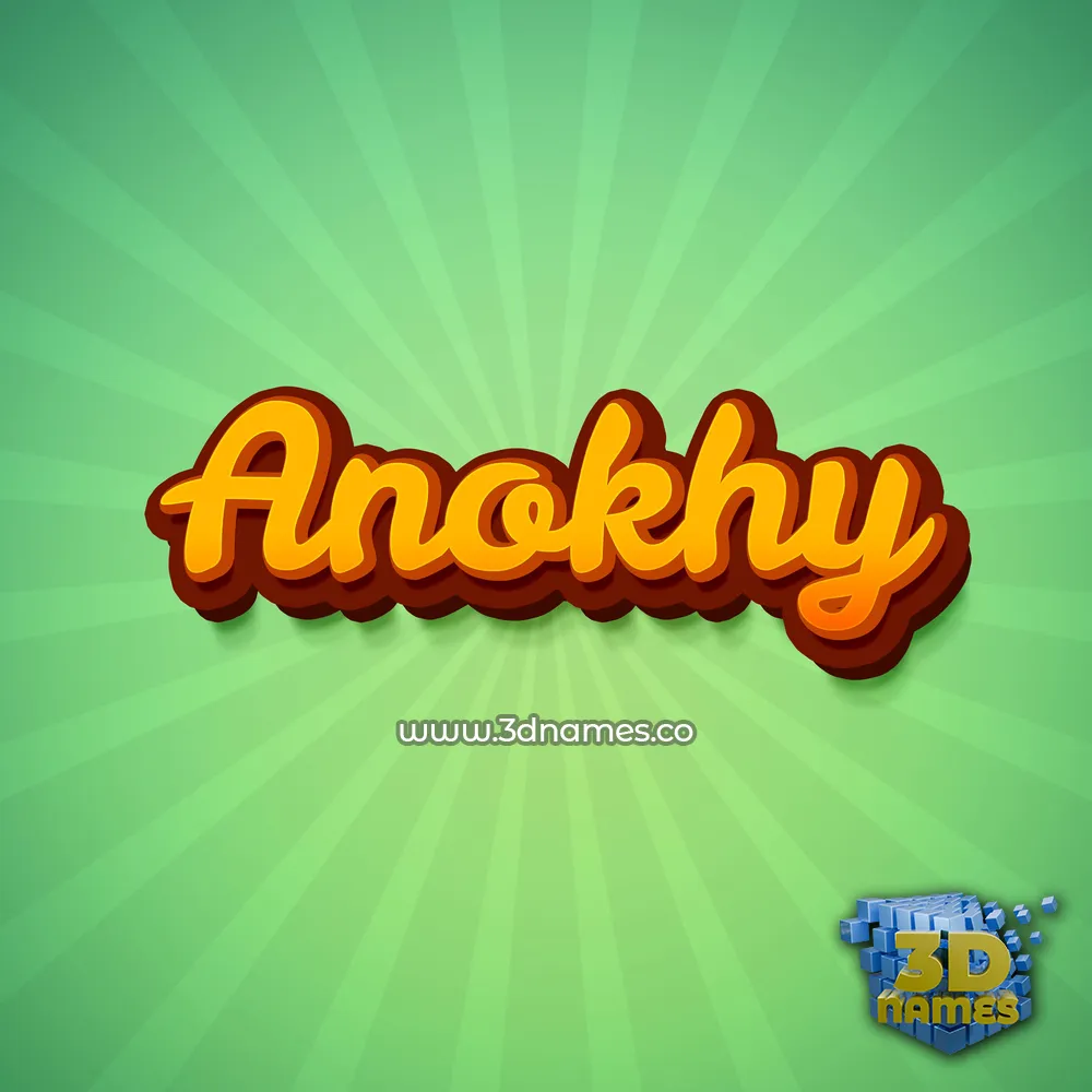 anokhy in Green Rays style - 3D name wallpaper
