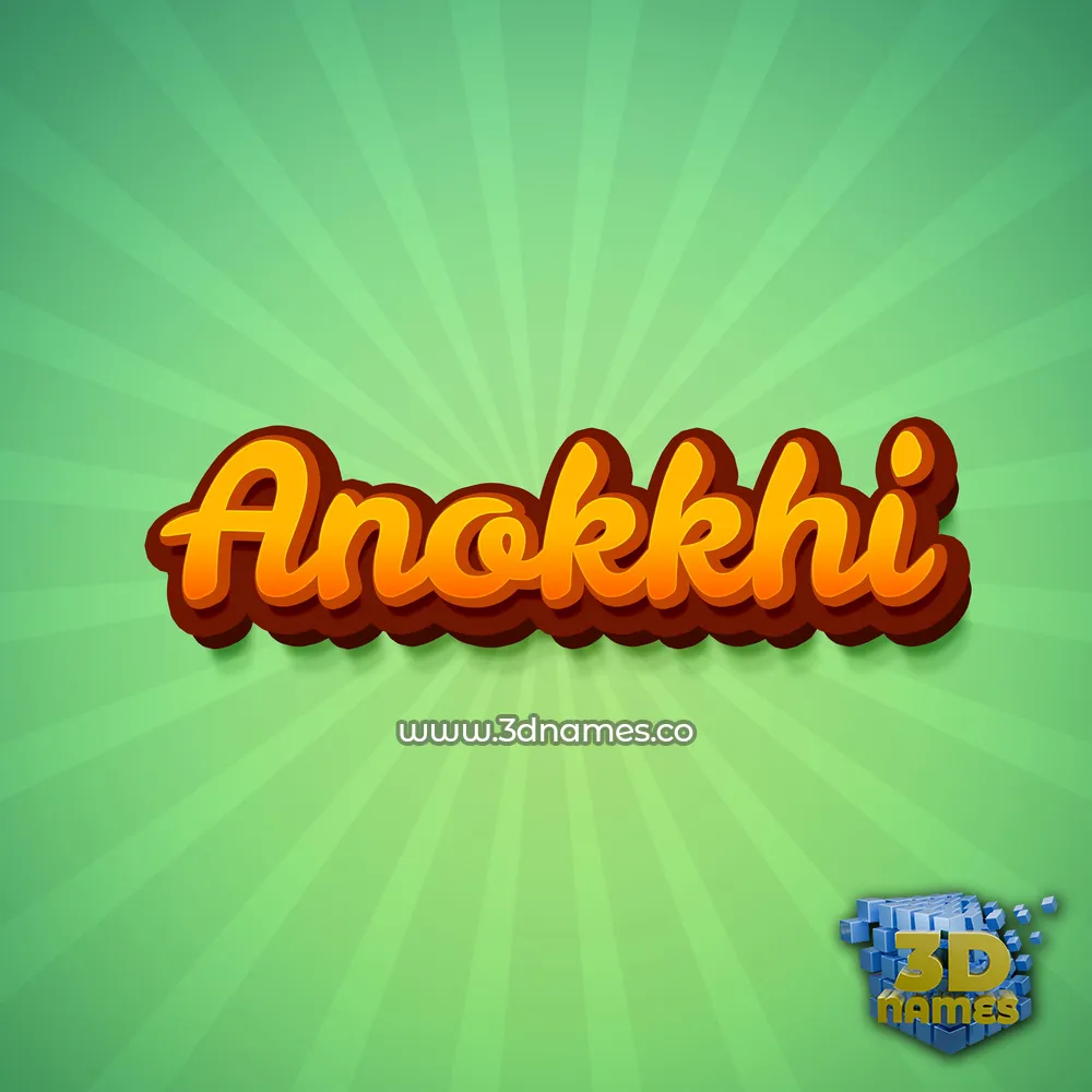 anokkhi in Green Rays style - 3D name wallpaper
