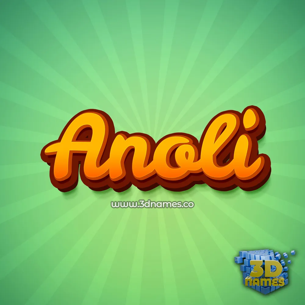 anoli in Green Rays style - 3D name wallpaper