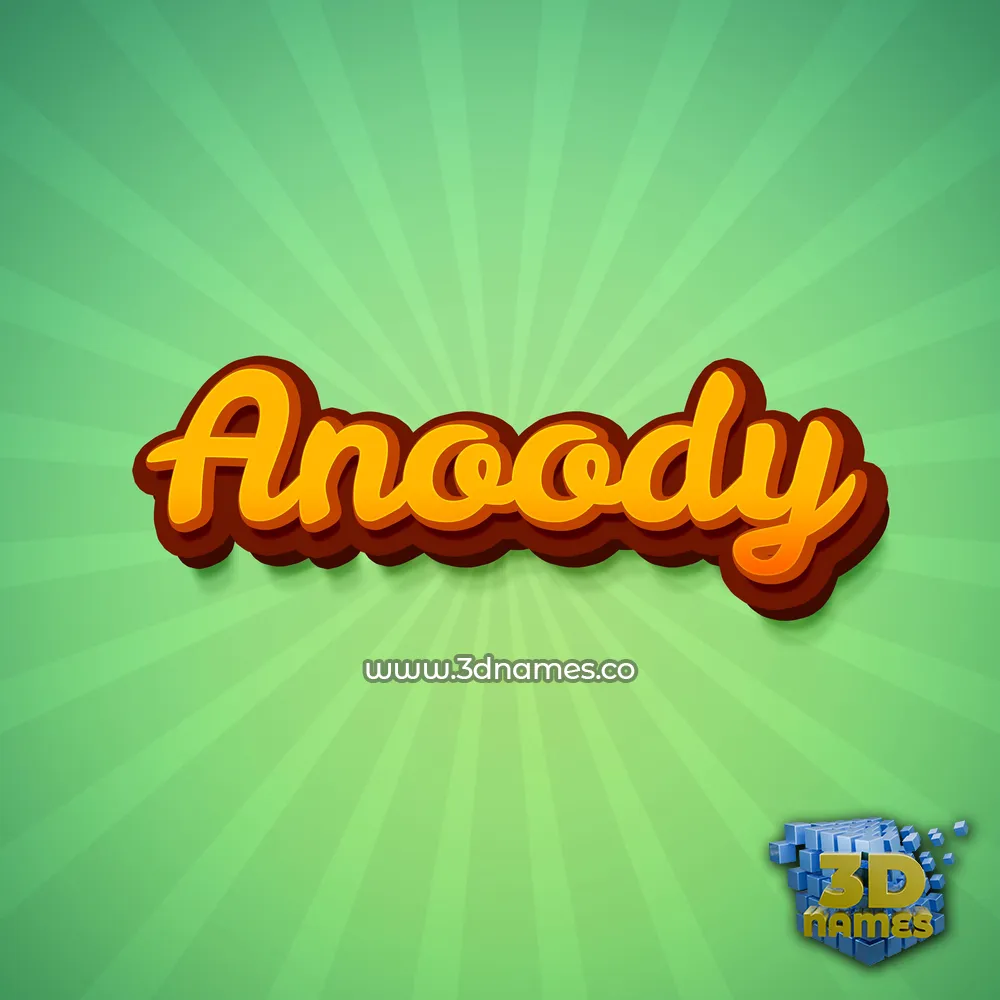 anoody in Green Rays style - 3D name wallpaper