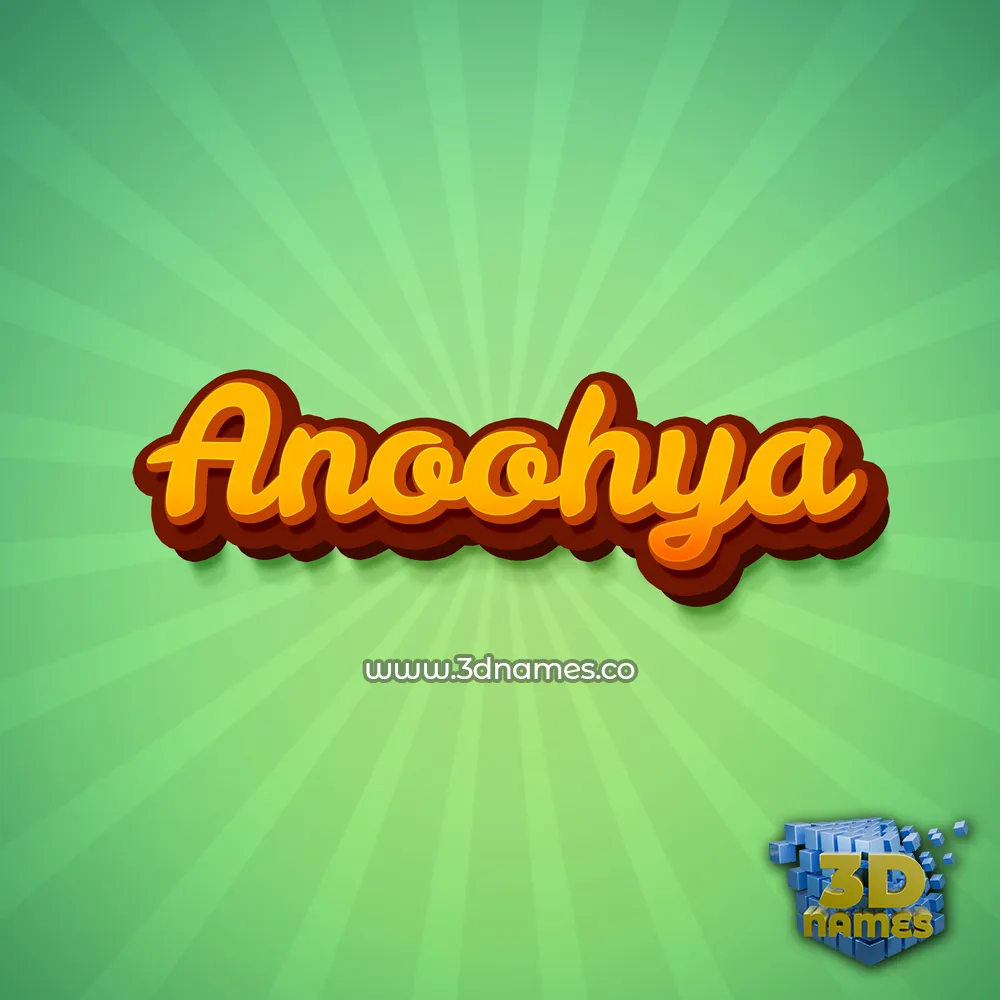 anoohya in Green Rays style - 3D name wallpaper