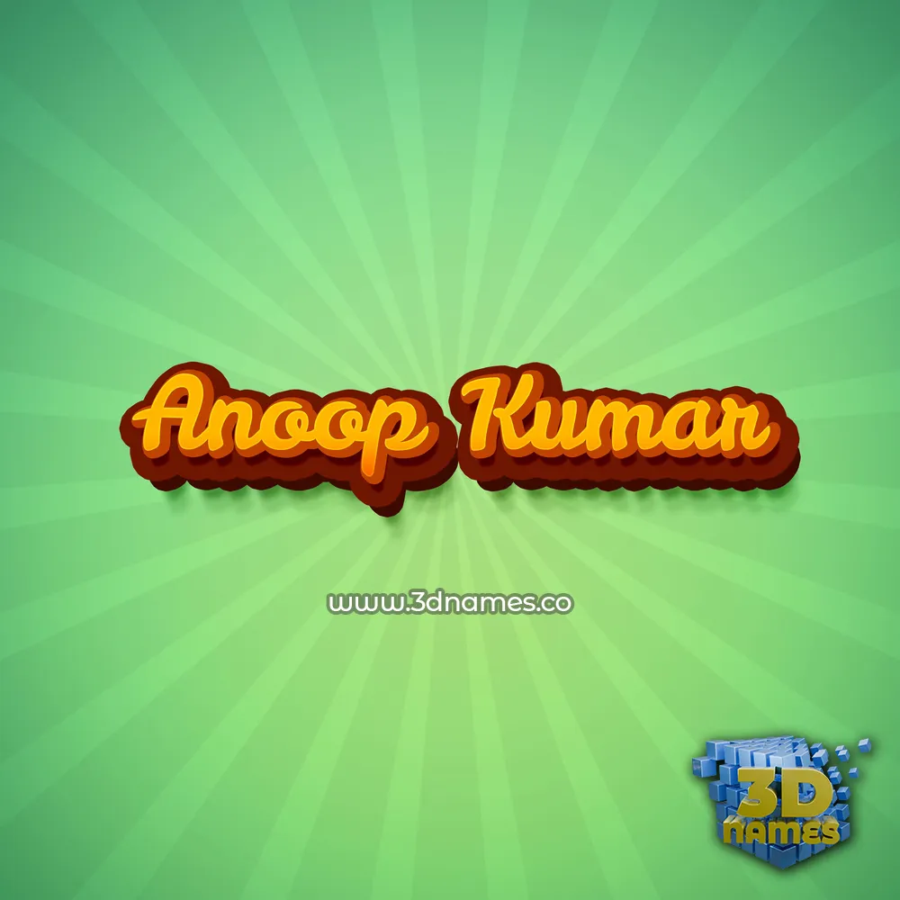 anoop kumar in Green Rays style - 3D name wallpaper