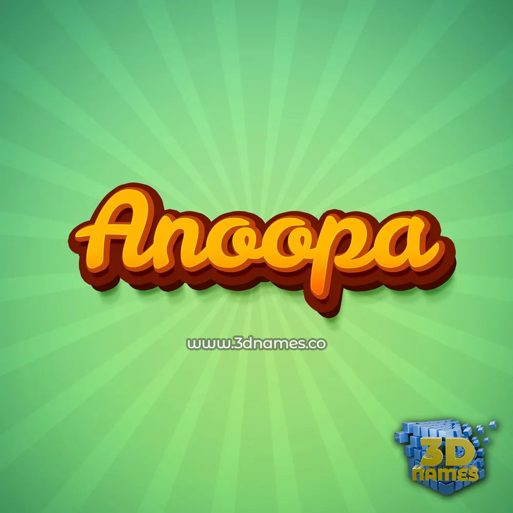 anoopa in Green Rays style - 3D name wallpaper
