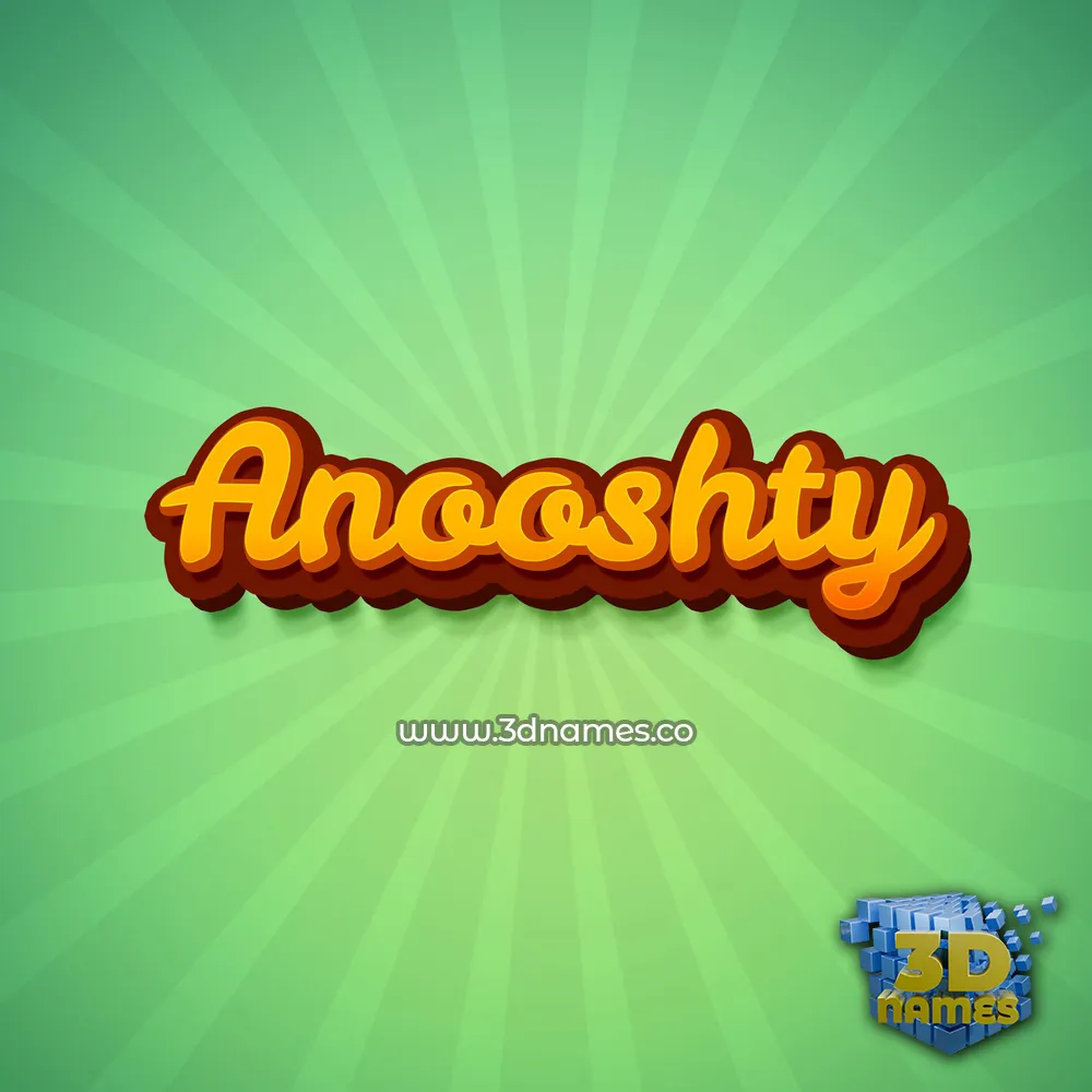 anooshty in Green Rays style - 3D name wallpaper