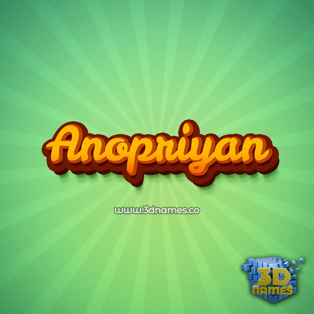anopriyan in Green Rays style - 3D name wallpaper