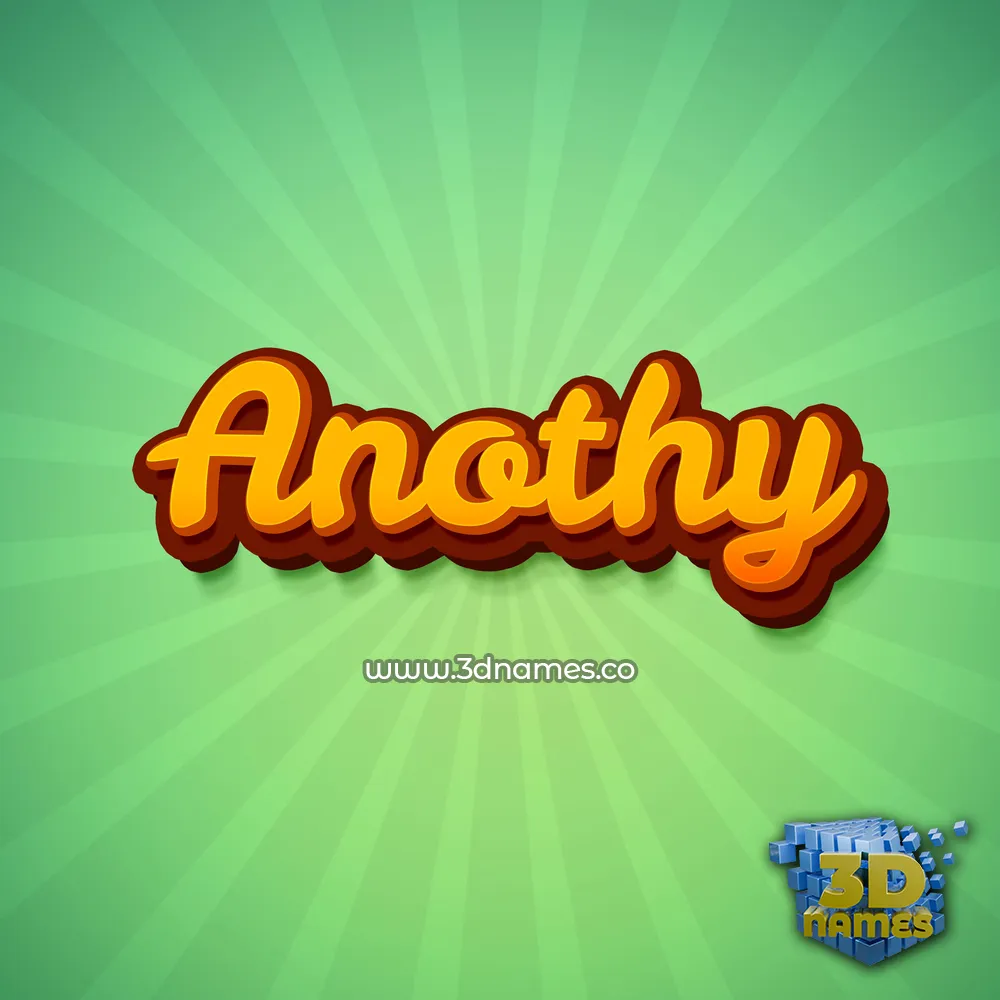 anothy in Green Rays style - 3D name wallpaper