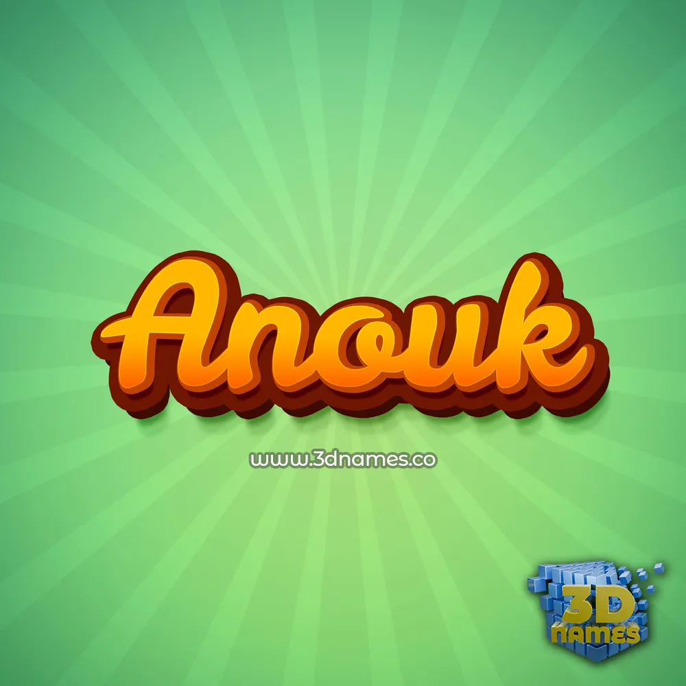 anouk in Green Rays style - 3D name wallpaper