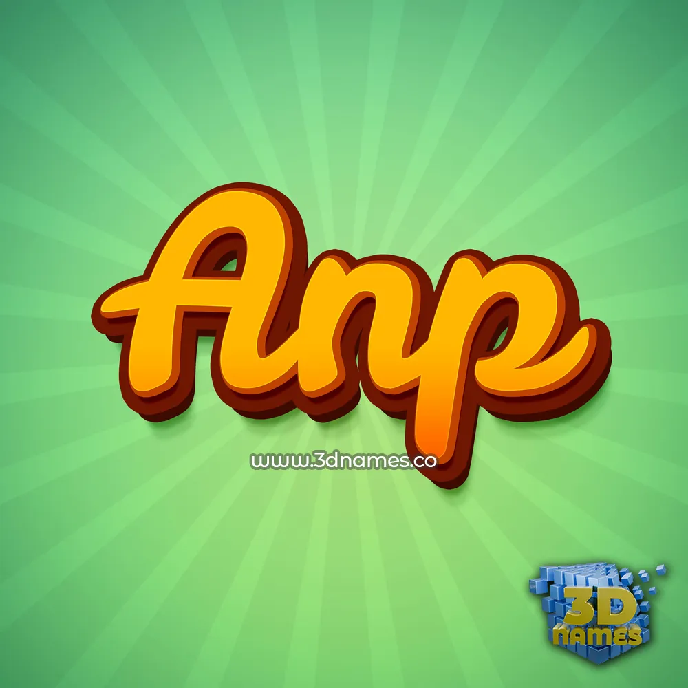anp in Green Rays style - 3D name wallpaper