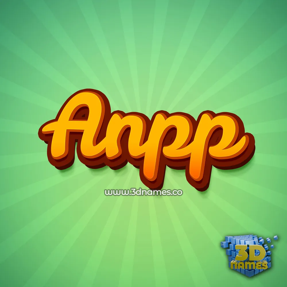 anpp in Green Rays style - 3D name wallpaper