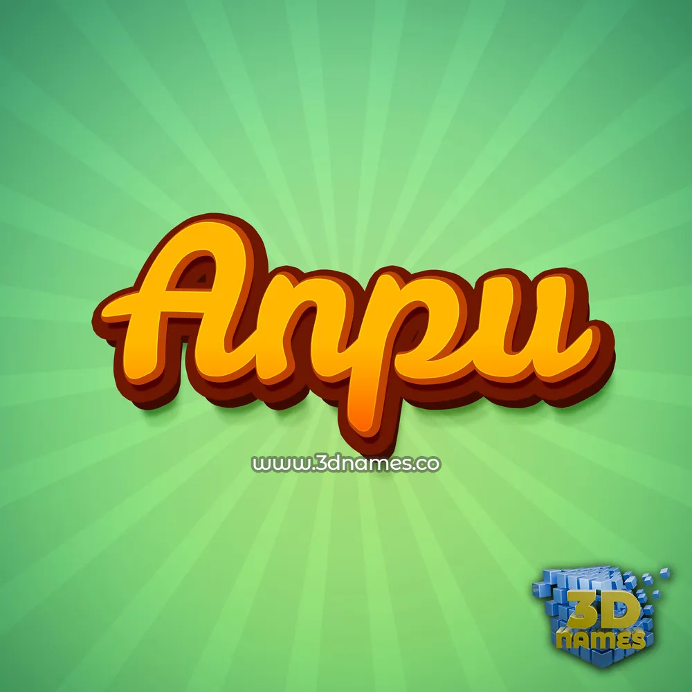anpu in Green Rays style - 3D name wallpaper