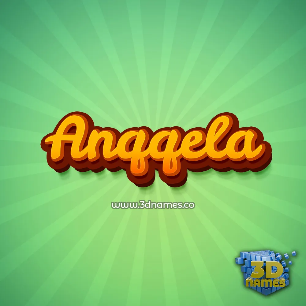 anqqela in Green Rays style - 3D name wallpaper