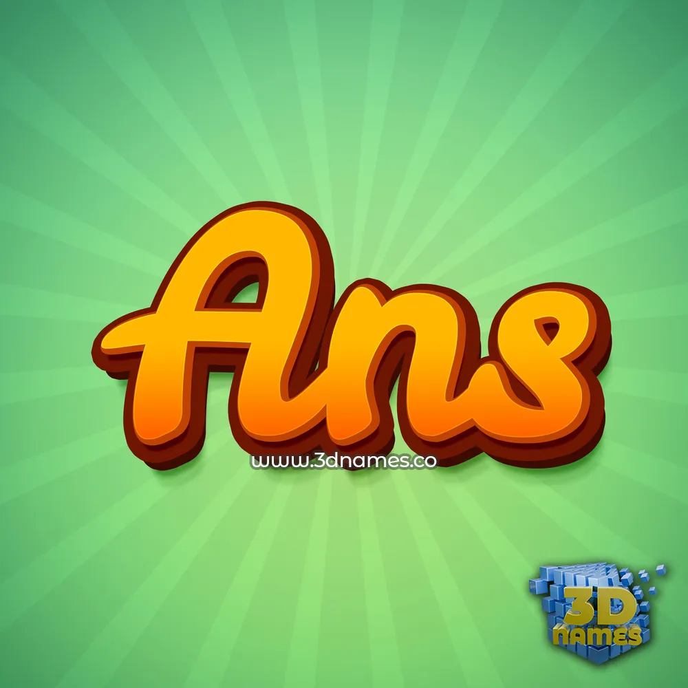 ans in Green Rays style - 3D name wallpaper
