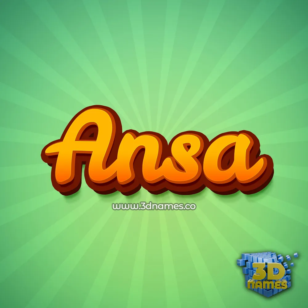 ansa in Green Rays style - 3D name wallpaper