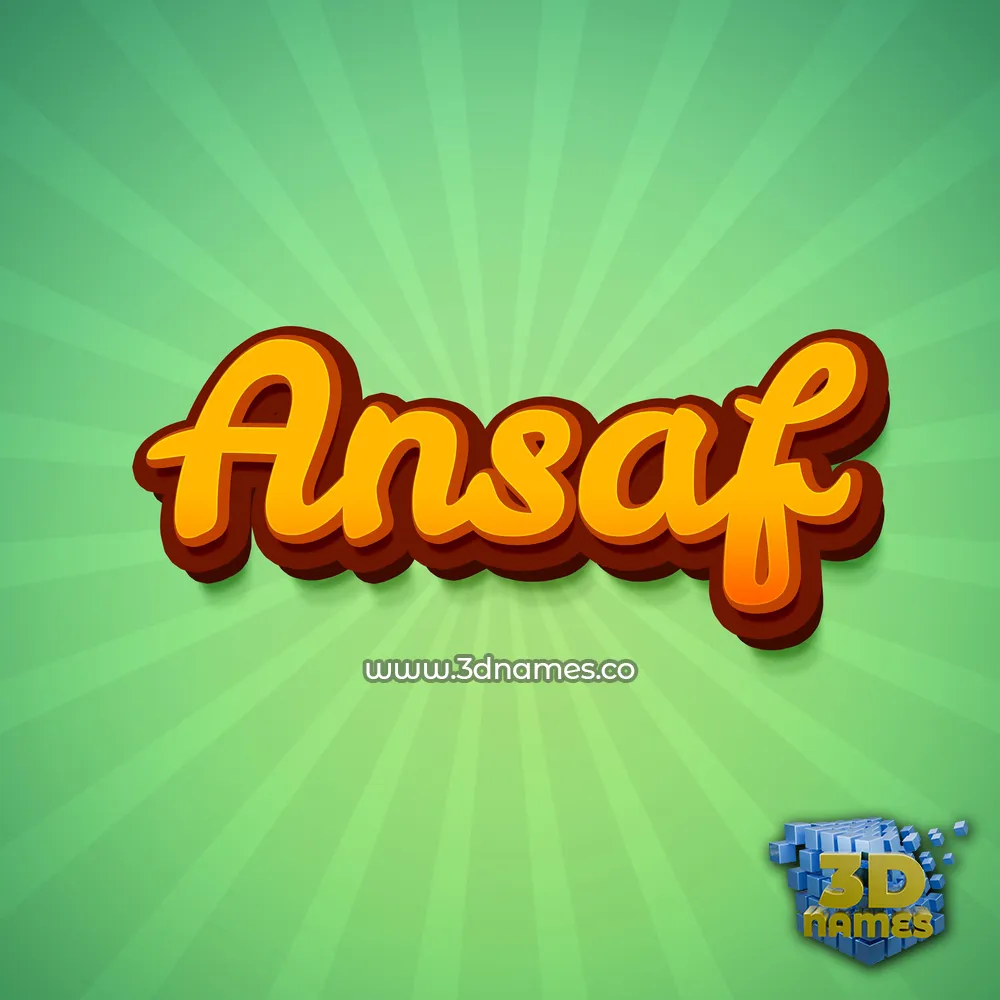 ansaf in Green Rays style - 3D name wallpaper