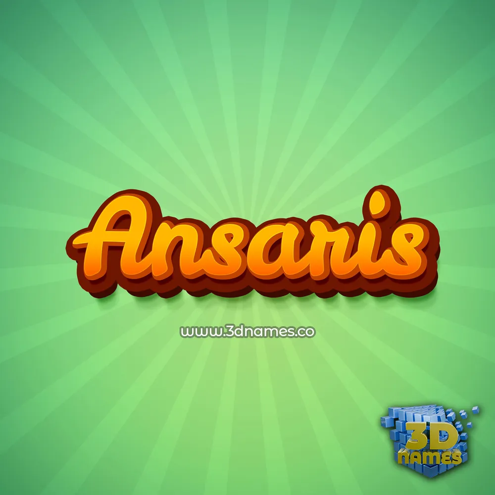 ansaris in Green Rays style - 3D name wallpaper