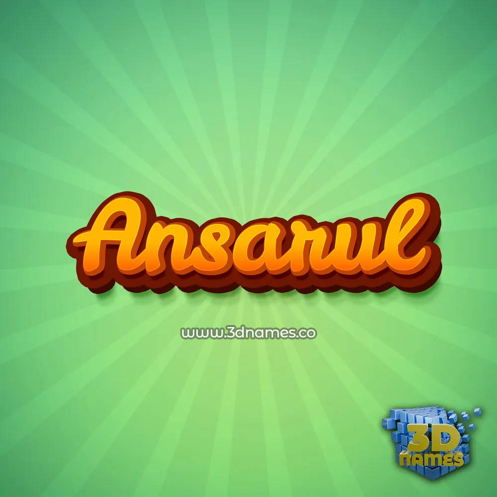 ansarul in Green Rays style - 3D name wallpaper