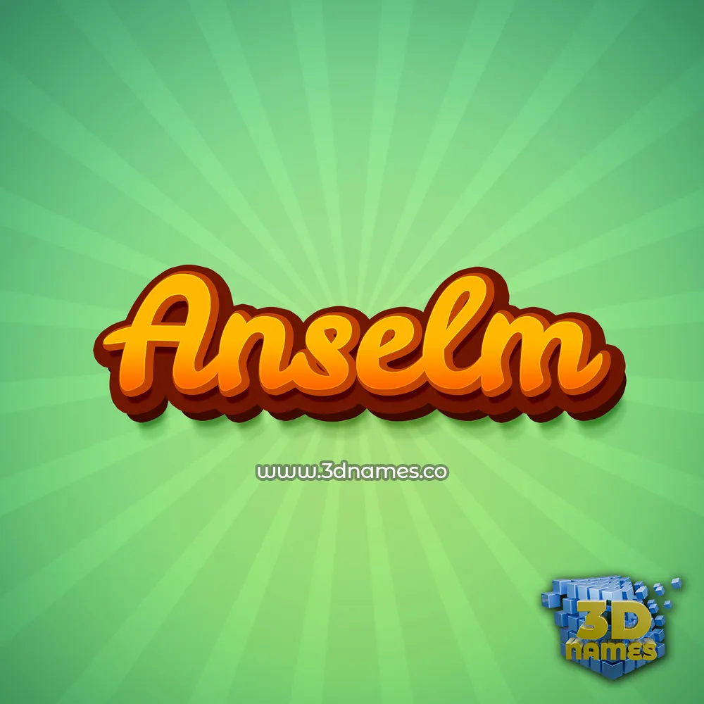 anselm in Green Rays style - 3D name wallpaper