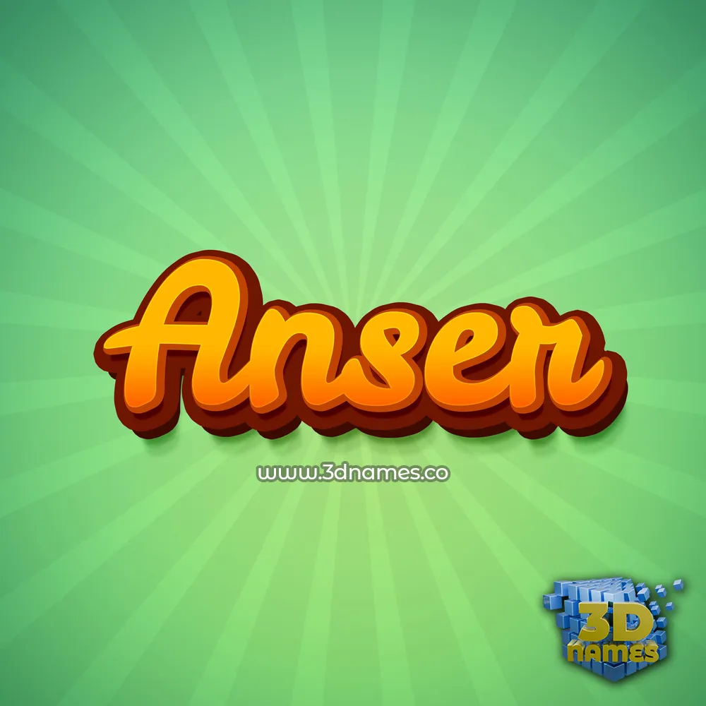 anser in Green Rays style - 3D name wallpaper
