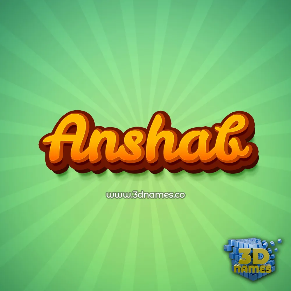 anshab in Green Rays style - 3D name wallpaper