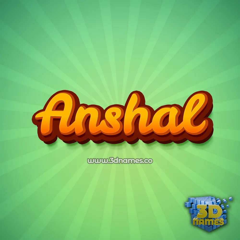 anshal in Green Rays style - 3D name wallpaper