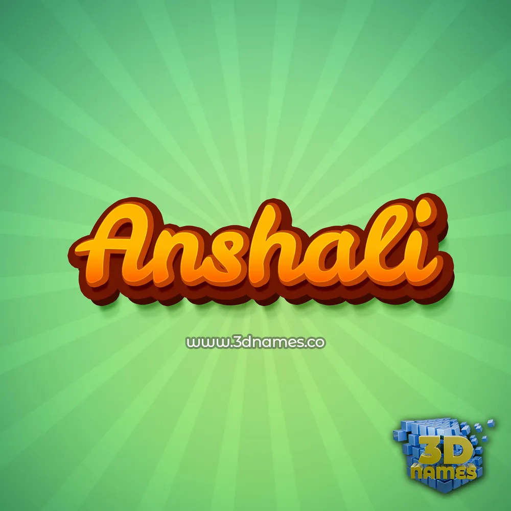 anshali in Green Rays style - 3D name wallpaper