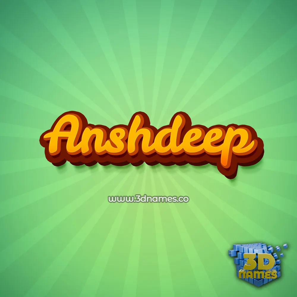 anshdeep in Green Rays style - 3D name wallpaper