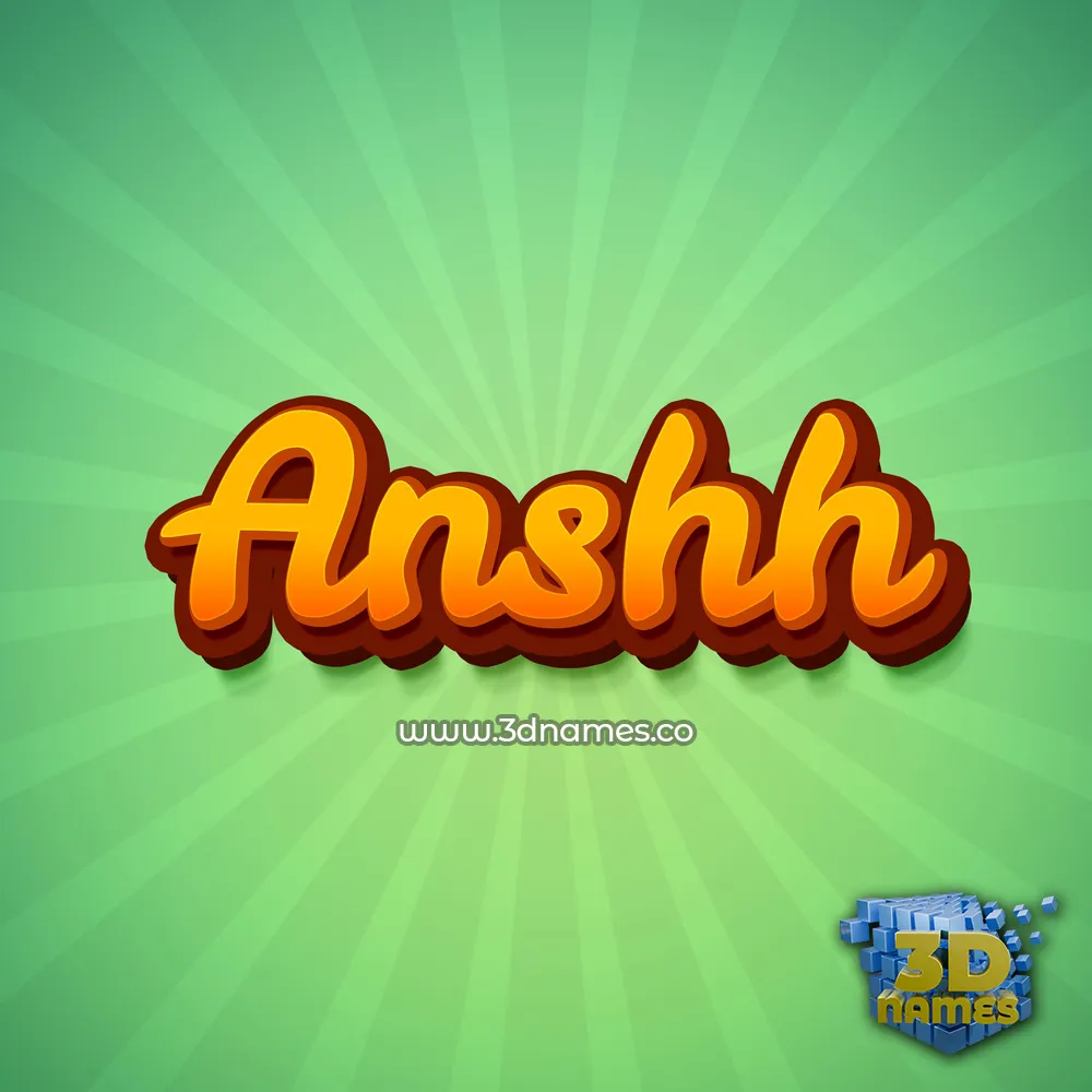 anshh in Green Rays style - 3D name wallpaper