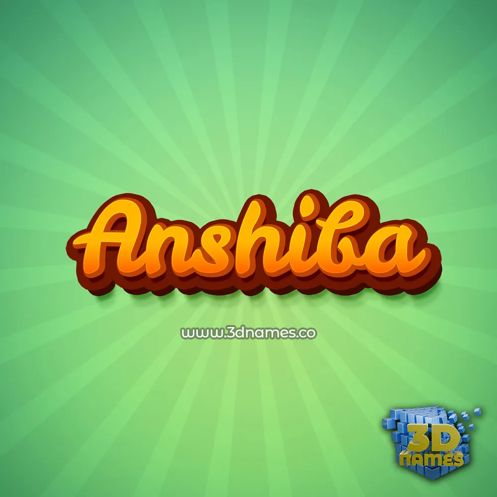 anshiba in Green Rays style - 3D name wallpaper