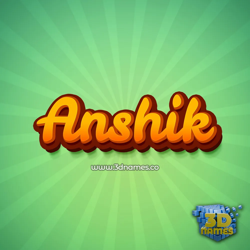 anshik in Green Rays style - 3D name wallpaper