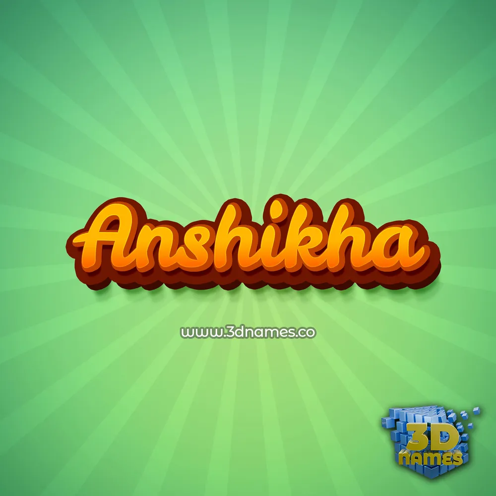 anshikha in Green Rays style - 3D name wallpaper