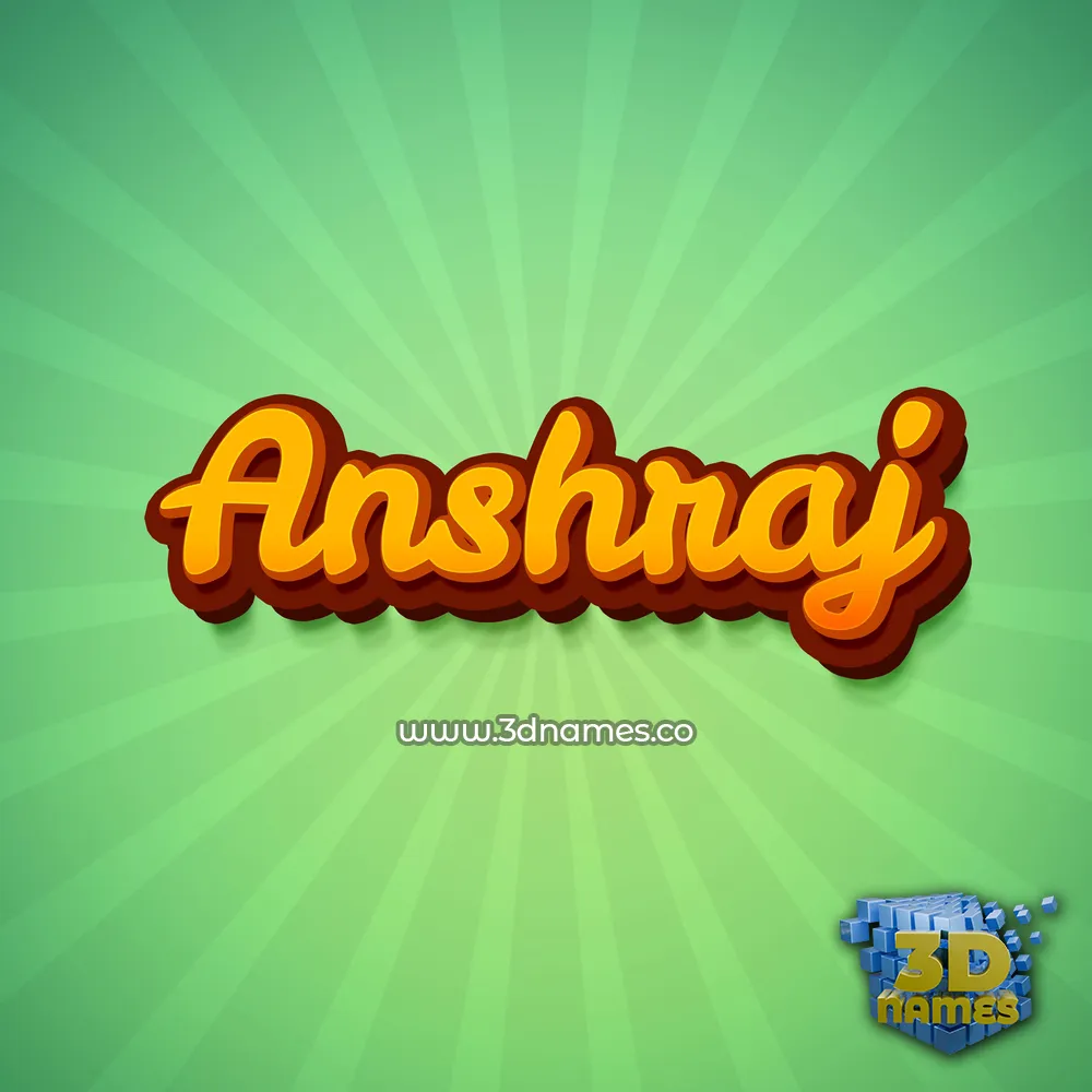anshraj in Green Rays style - 3D name wallpaper