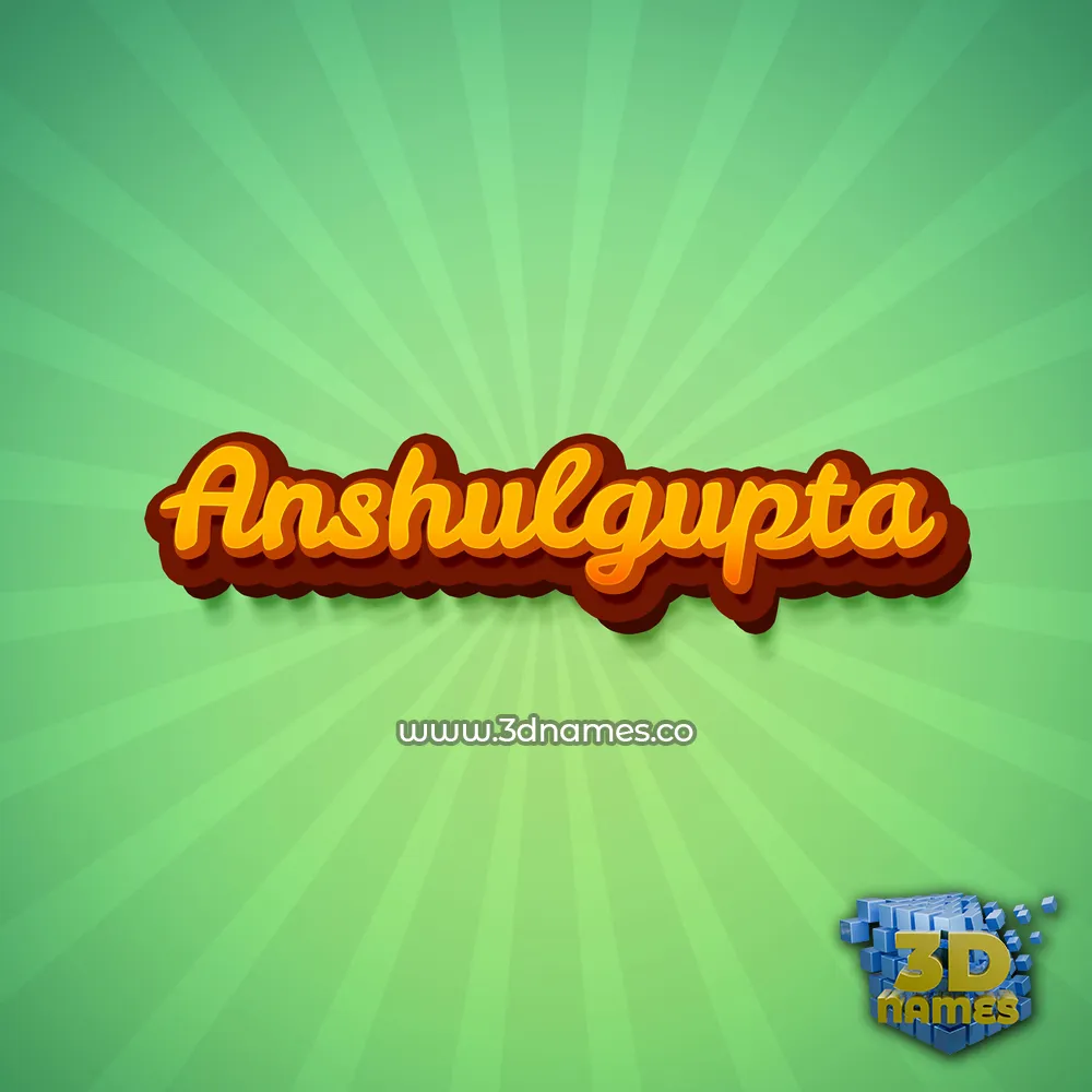 anshulgupta in Green Rays style - 3D name wallpaper