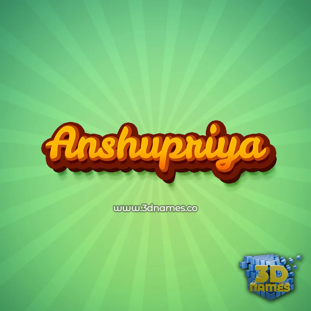 anshupriya in Green Rays style - 3D name wallpaper