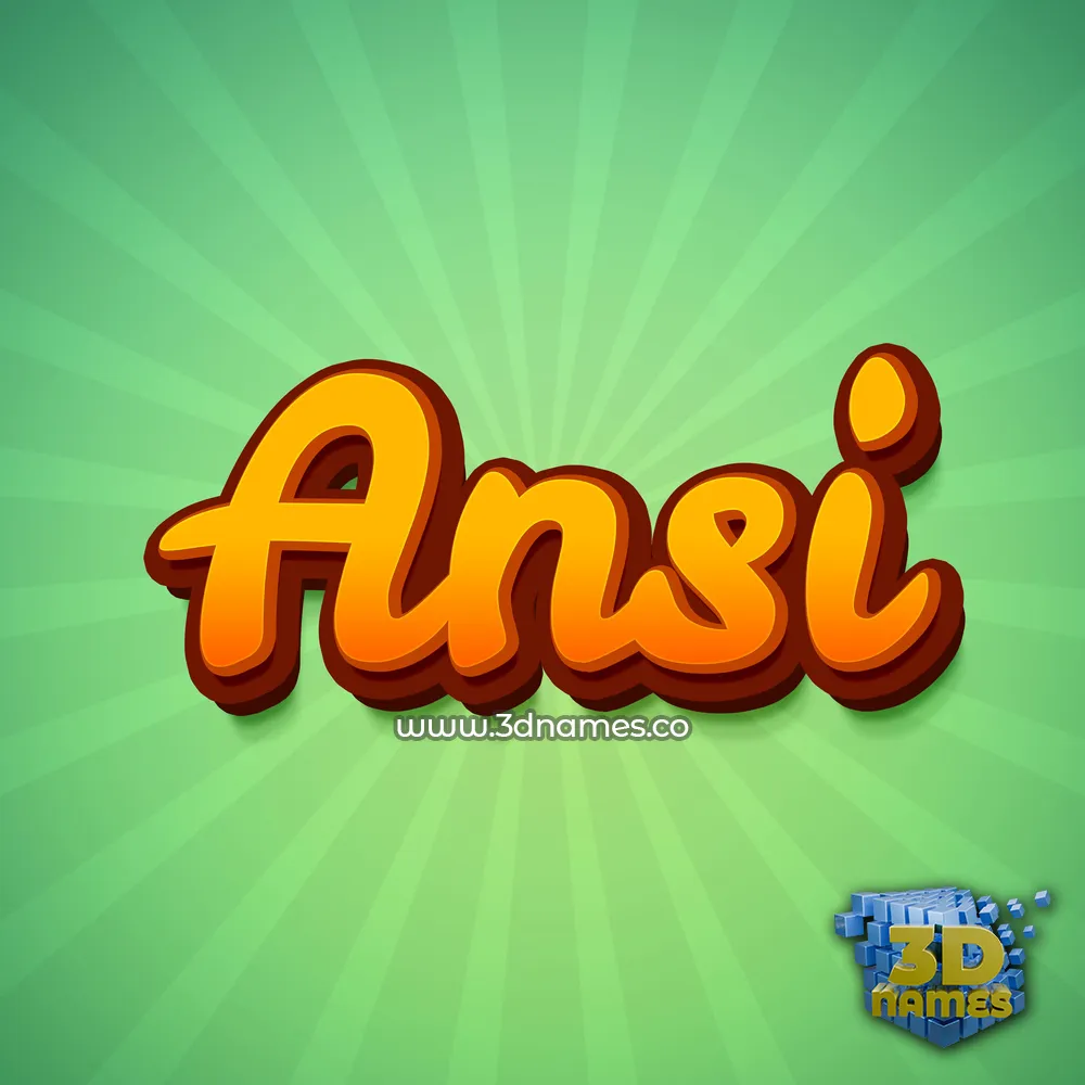 ansi in Green Rays style - 3D name wallpaper