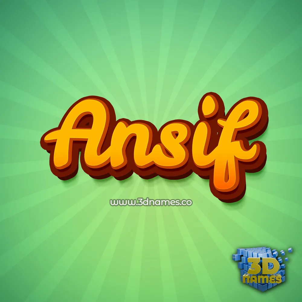 ansif in Green Rays style - 3D name wallpaper
