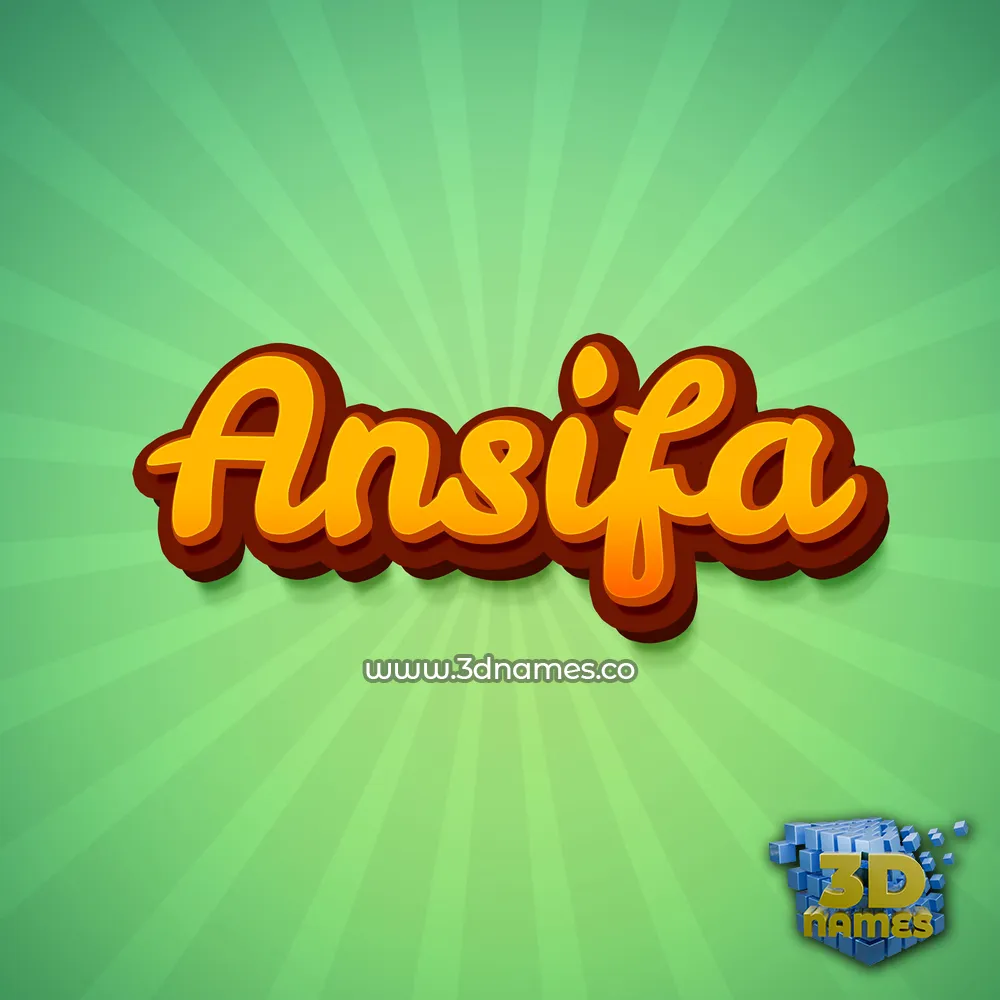 ansifa in Green Rays style - 3D name wallpaper