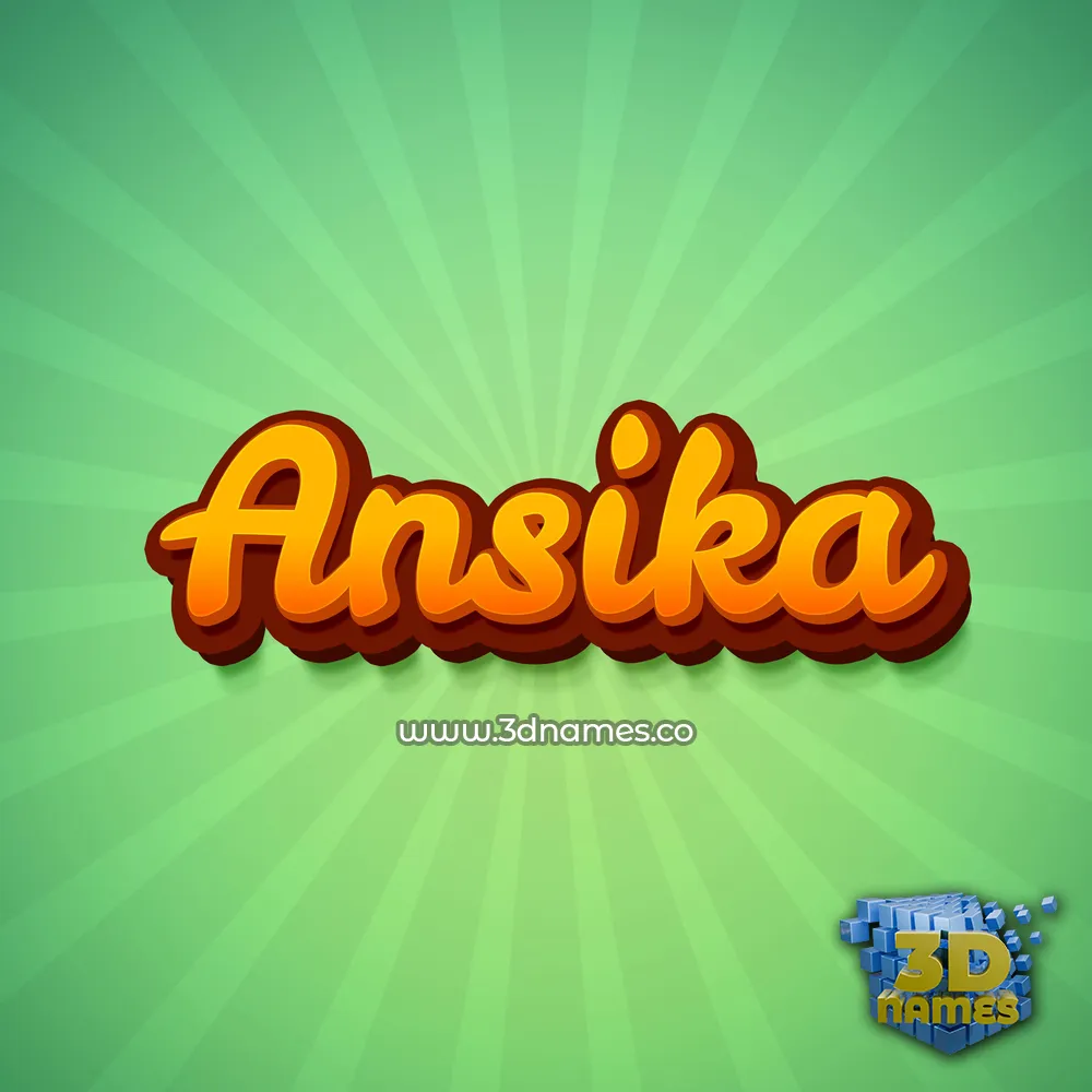 ansika in Green Rays style - 3D name wallpaper
