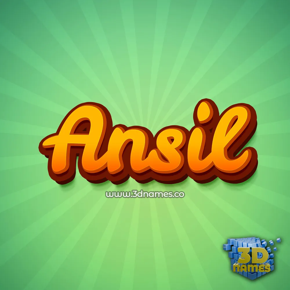 ansil in Green Rays style - 3D name wallpaper